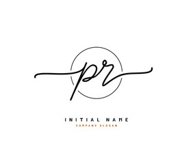 P R PR Beauty vector initial logo, handwriting logo of initial signature, wedding, fashion, jewerly, boutique, floral and botanical with creative template for any company or business