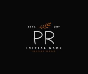 P R PR Beauty vector initial logo, handwriting logo of initial signature, wedding, fashion, jewerly, boutique, floral and botanical with creative template for any company or business