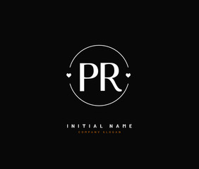 P R PR Beauty vector initial logo, handwriting logo of initial signature, wedding, fashion, jewerly, boutique, floral and botanical with creative template for any company or business