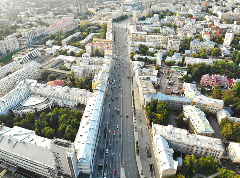 aerial view of Moscow from dron