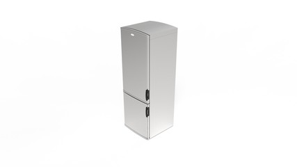Refrigerator 3d rendering isolated in white studio background