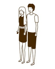 silhouette of couple of people standing on white background