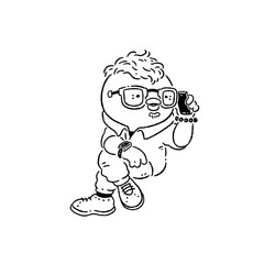 Stylish man sitting and talking on phone