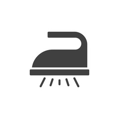 Steam iron instruction vector icon. filled flat sign for mobile concept and web design. Steam ironing glyph icon. Laundry symbol, logo illustration. Vector graphics