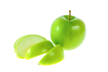 green apple isolated on white