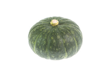 green pumpkin isolated on white