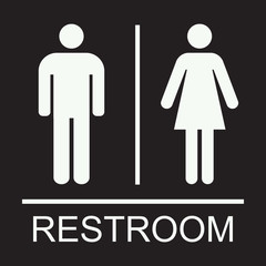 Men women general restroom sign or symbol vector illustration