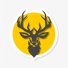 Deer head logo icon. Deer head sticker