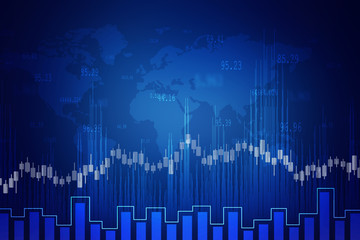 2d rendering Stock market online business concept. business Graph 