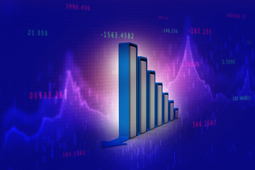 3d rendering Stock market online business concept. business Graph 