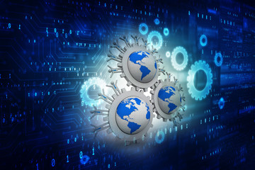 3d illustration Business Network 