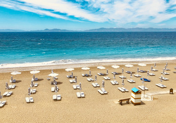 Fototapeta na wymiar Beautiful view of Aegean sea coastline