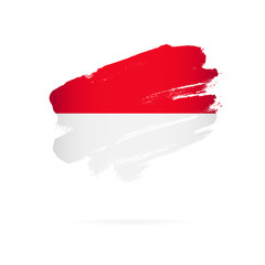 Flag of Monaco. Vector illustration. Brush strokes