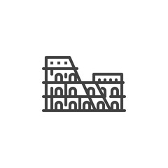 Obraz premium Rome famous landmarks line icon. linear style sign for mobile concept and web design. Italy cities buildings travel outline vector icon. Symbol, logo illustration. Vector graphics