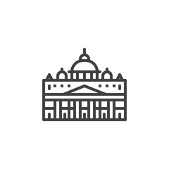 Vatican famous landmarks line icon. linear style sign for mobile concept and web design. Vatican city buildings travel outline vector icon. Symbol, logo illustration. Vector graphics