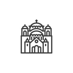 Belgorod famous landmark line icon. linear style sign for mobile concept and web design. Russia city buildings outline vector icon. Travel symbol, logo illustration. Vector graphics