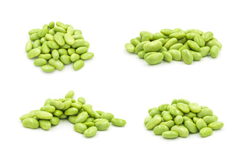 green peas isolated on white background