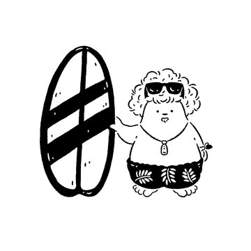 Boy surfur holding surfboard