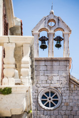 Small stone church in Kastel Stari, Kastela, Croatia
