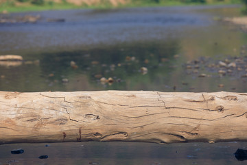 Dry wood, river, dry wood on river,