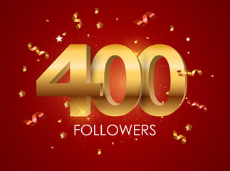 400 Followers Background Template Vector Illustration