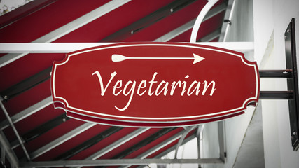 Street Sign to Vegetarian