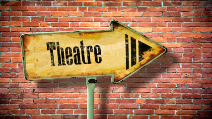 Fototapeta premium Street Sign to Theatre