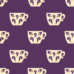 Seamless pattern with hygge mugs.