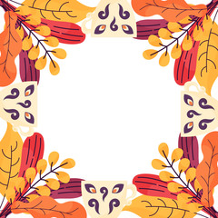 Frame template with hygge mugs and leaves.