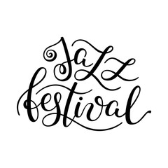 Jazz festival hand lettering. Template for card, poster, print.