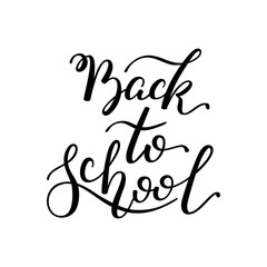 Back to School hand lettering. Template for card, poster, print.