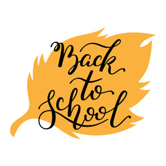 Back to School hand lettering. Template for card, poster, print.