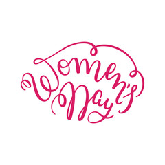 Hand lettering Women's Day on a white background. International Women's Day.