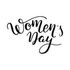 Hand lettering Women's Day on a white background. International Women's Day.