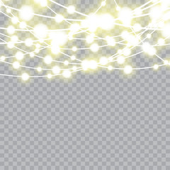 Christmas lights isolated realistic design elements. Vector
