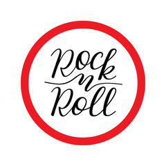 Rock and roll hand lettering. Template print, banners, posters.