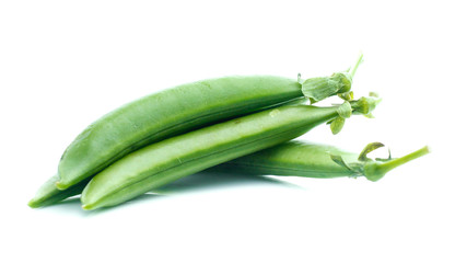 Fresh peas isolated on white background