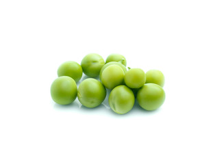 Fresh peas isolated on white background