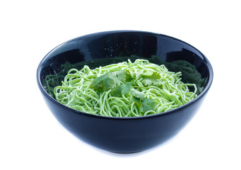 green noodle isolated on white