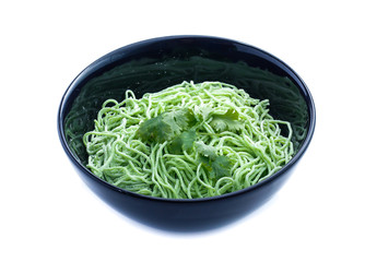 green noodle isolated on white