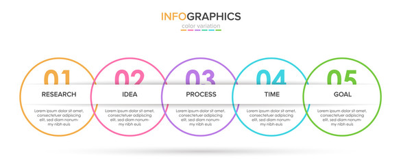 Infographic design with icons and 5 options or steps. Thin line vector. Infographics business concept. Can be used for info graphics, flow charts, presentations, web sites, banners, printed materials.
