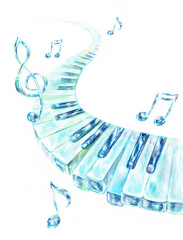 ガラスの鍵盤　ト音記号　音符