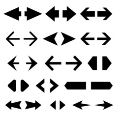 Black arrows isolated on white background
