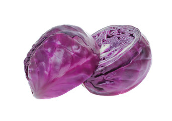 red cabbage isolated on white