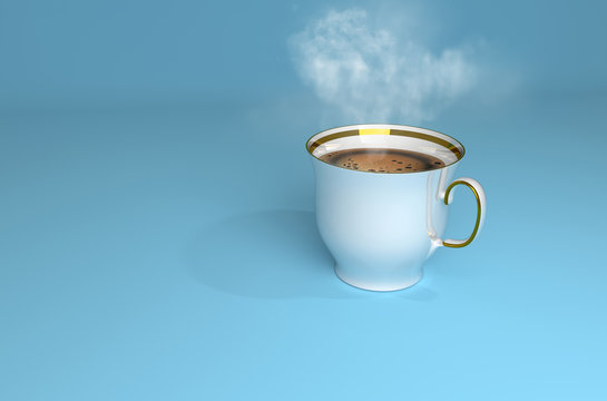 cup of coffee on a blue background