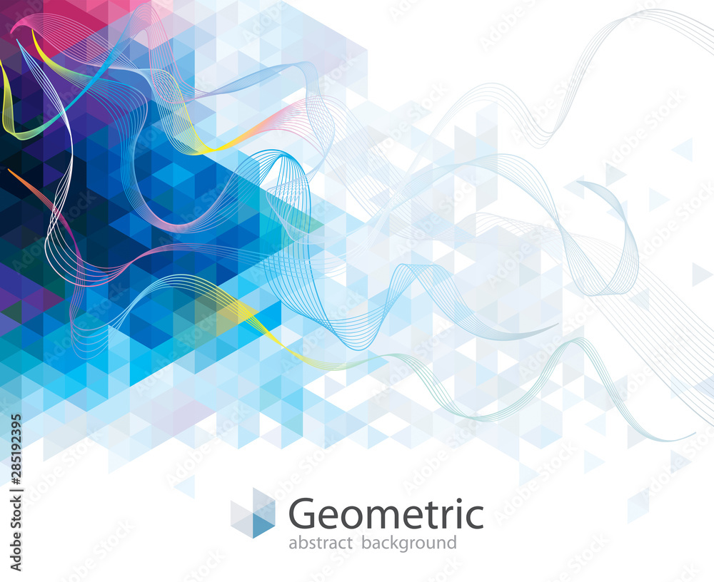 Leinwandbilder Geometric pattern with wave lines abstract modern background design.