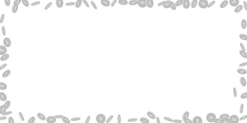 Bitcoin, internet currency coins falling. Scattere