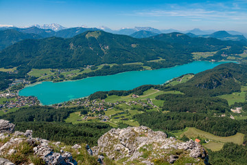 Lake Fuschlsee, in Salzkammergut, Austria, in summer
