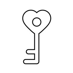 key icon with heart. love icon. logo/ simple unlock symbol/ black vector icon set