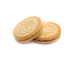 cookies with cream filling isolated on white background